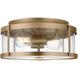 Lumra LED 13 inch Satin Brass Flush Mount Ceiling Light