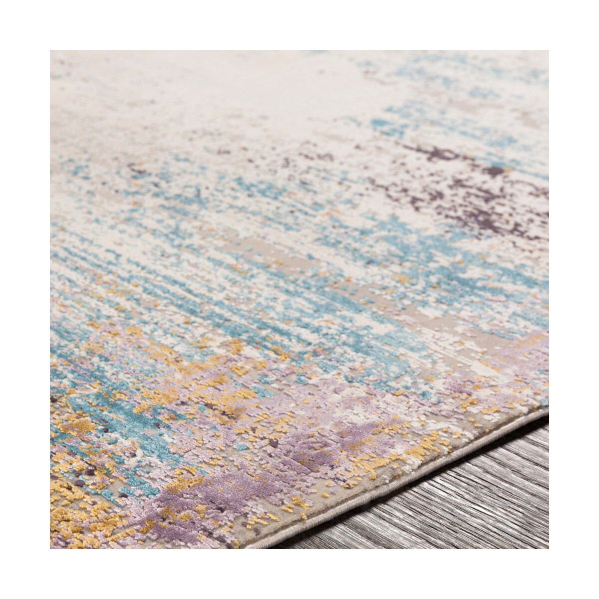 McCandless 36 X 24 inch Dark Purple/Bright Purple/Bright Yellow/Sky Blue Rugs, Rectangle