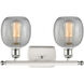 Ballston Belfast LED 16 inch White and Polished Chrome Bath Vanity Light Wall Light in Clear Crackle Glass, Ballston