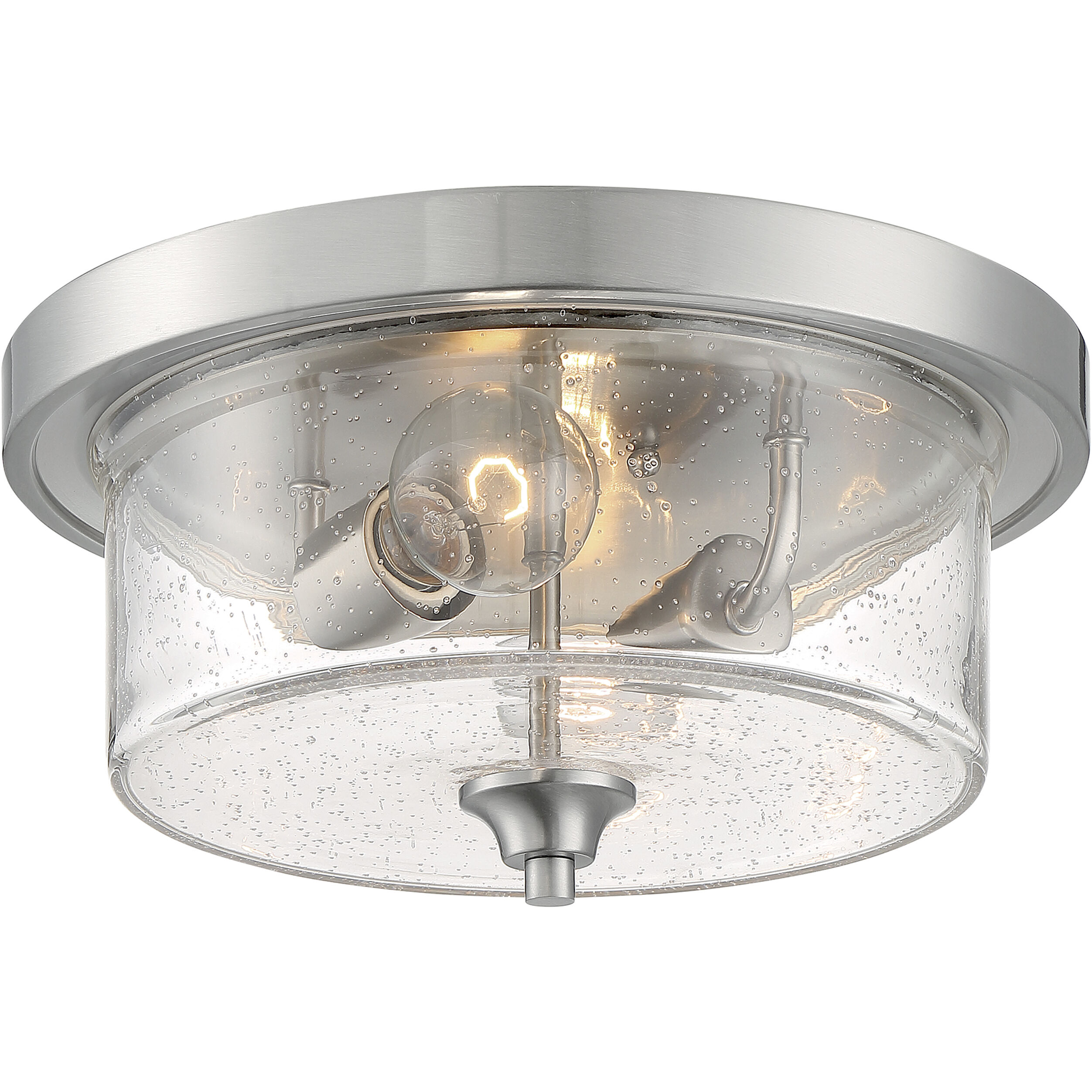 Bransel 2 Light 13 inch Brushed Nickel Flush Mount Fixture Ceiling Light