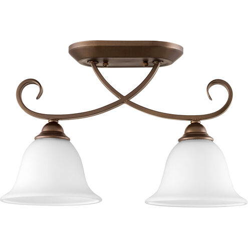 Celesta 2 Light 7 inch Oiled Bronze Ceiling Sink Ceiling Light in Satin Opal, Satin Opal