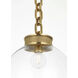 Marie Flanigan Bellamy LED 16 inch Soft Brass Statement Chain Globe Chandelier Ceiling Light in Clear Glass