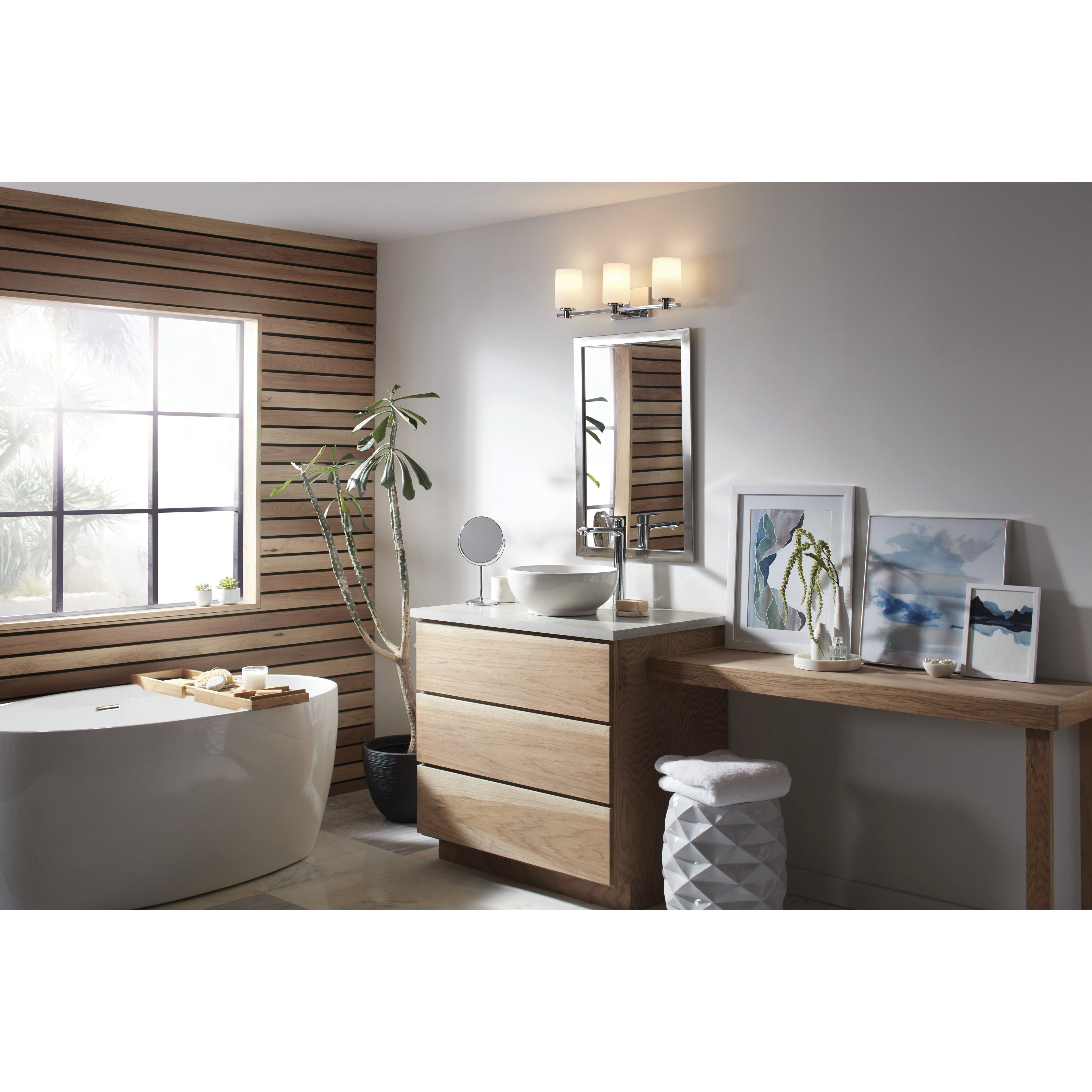 Karlie 3 Light 22.5 inch Chrome Vanity Light Wall Light