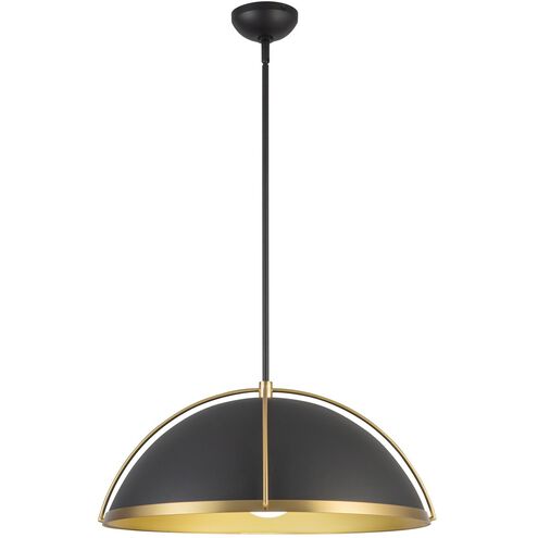 Dahlia 1 Light 17.62 inch Black and Brushed Brass Pendant Ceiling Light