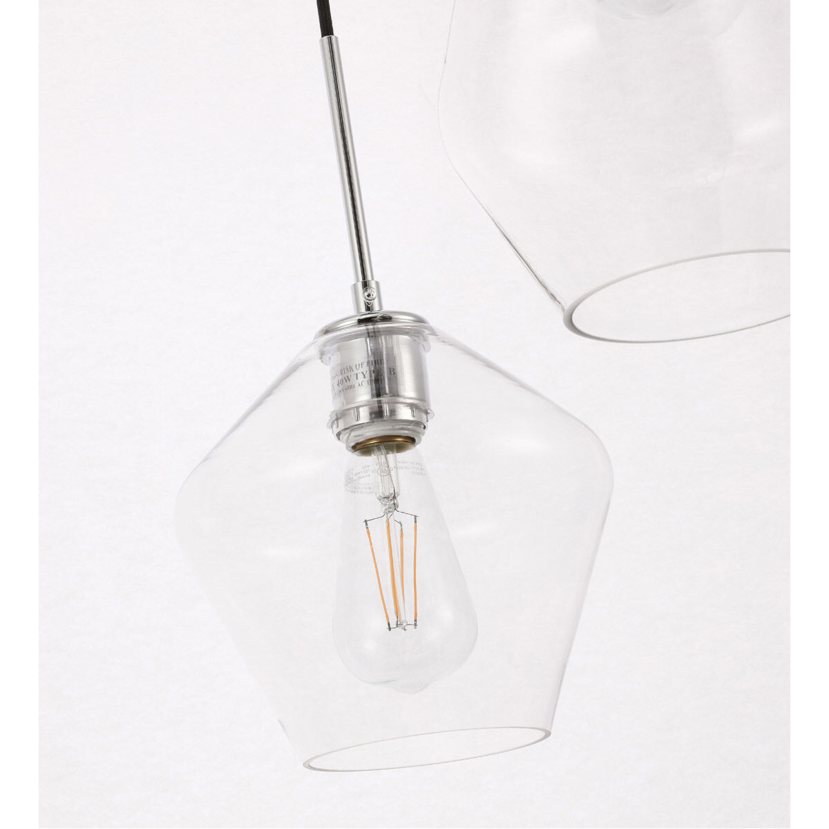 Gene 3 Light 17 inch Chrome Pendant Ceiling Light