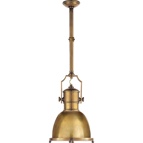 Chapman & Myers Country Industrial 1 Light 14 inch Antique-Burnished Brass Pendant Ceiling Light, Small