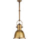Chapman & Myers Country Industrial 1 Light 14 inch Antique-Burnished Brass Pendant Ceiling Light, Small