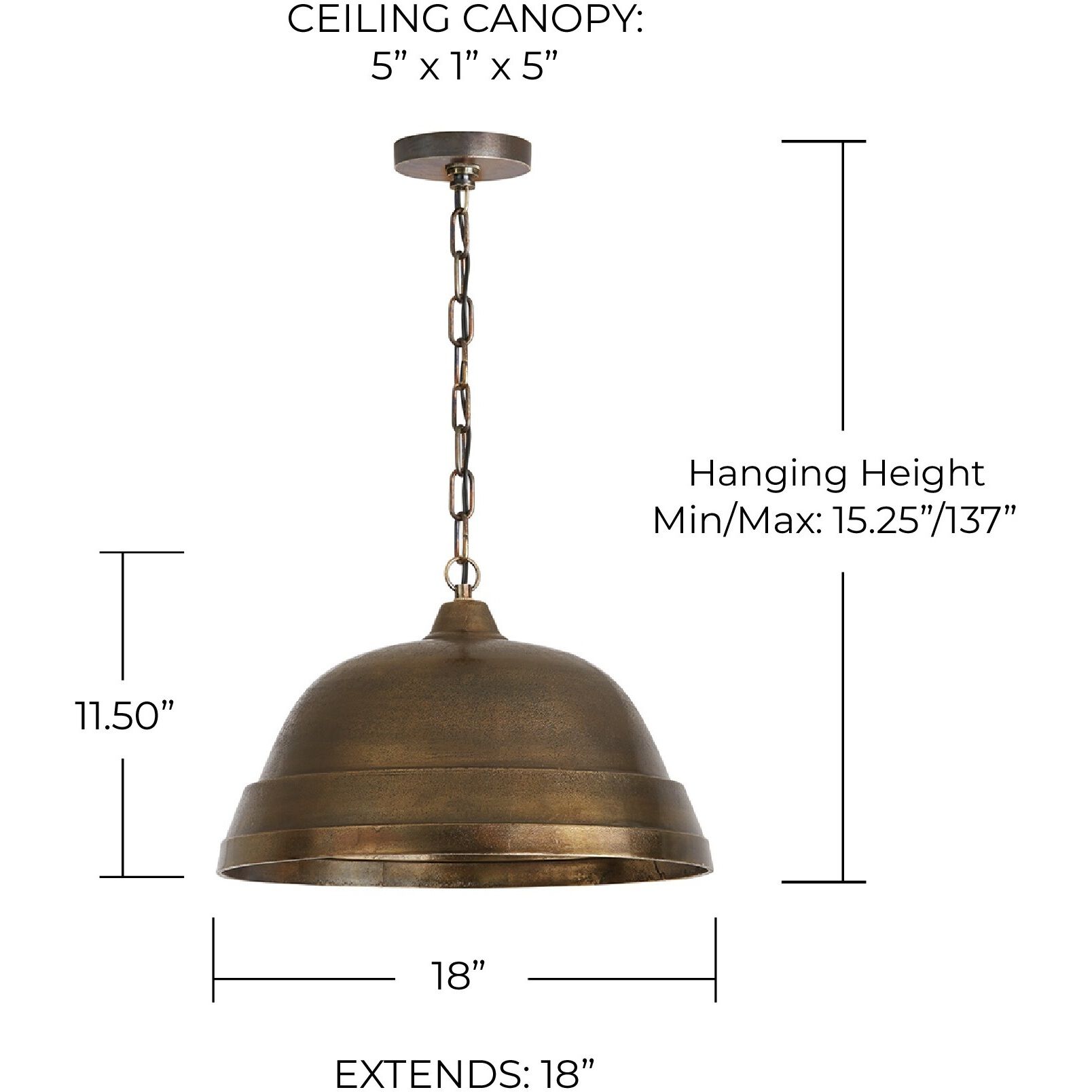 Sedona 1 Light 18 inch Oxidized Brass Pendant Ceiling Light