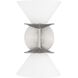 Tremolo 2 Light 7.75 inch Brushed Nickel and Polished Nickel Vanity Light Wall Light