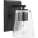 Vertex 1 Light 4.75 inch Matte Black Bath Light Wall Light
