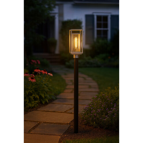 Coastal Elements Republic 1 Light 17 inch Satin Nickel Outdoor Post Mount Lantern in Non-LED, Estate Series