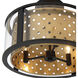 Grado 3 Light 15 inch Black/Chrome Semi-Flush Mount Ceiling Light