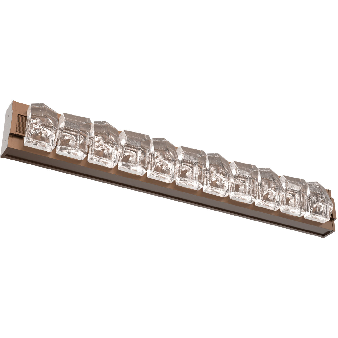 Tessera LED 38 inch Burnished Bronze Vanity Light Wall Light in 3000K LED, Facet Cast, Large