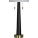 Dane 35 inch 100.00 watt Matte Black and Antique Brass Table Lamp Portable Light