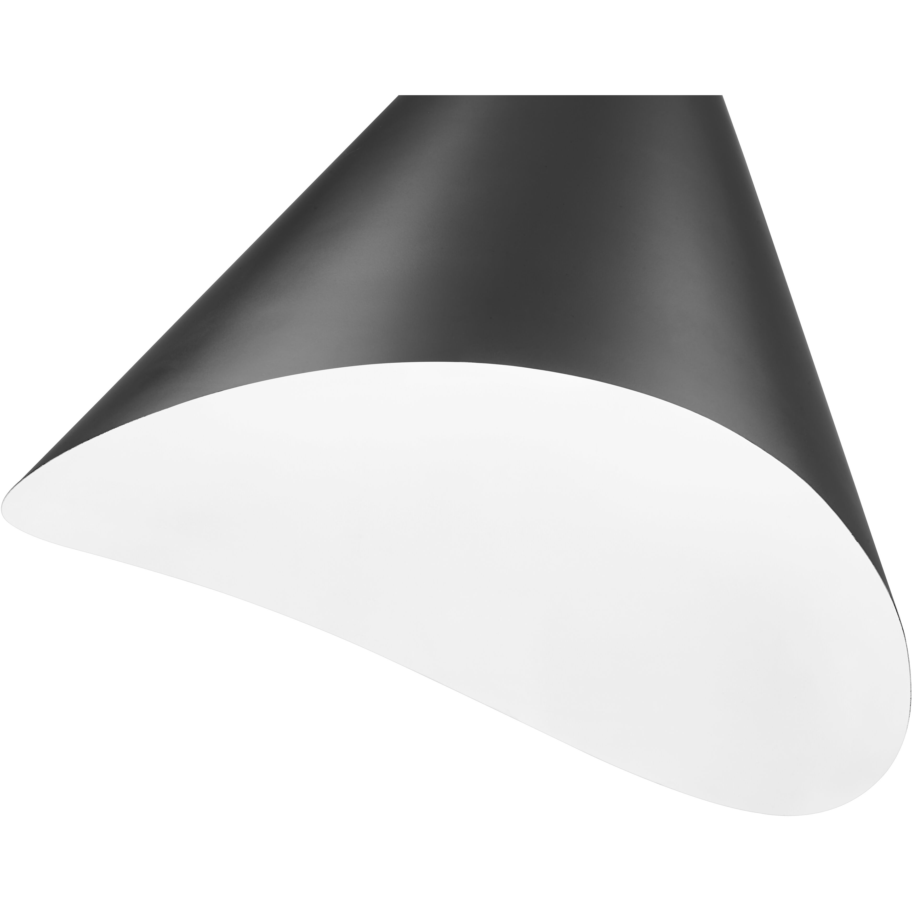 Aria 1 Light 18 inch Matte Black Pendant Ceiling Light in Matte Black & Inner White