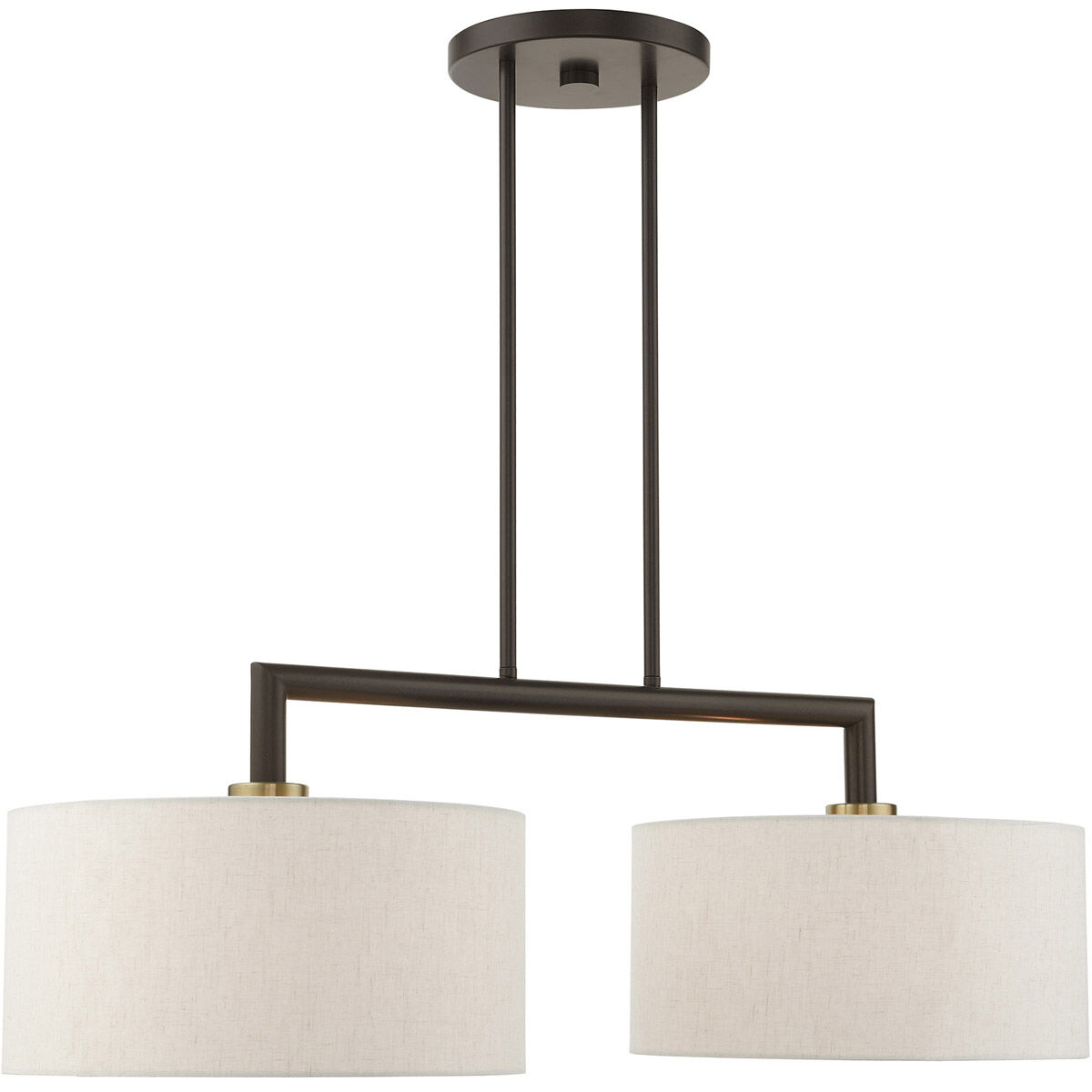 Meridian 2 Light 35 inch English Bronze Linear Chandelier Ceiling Light