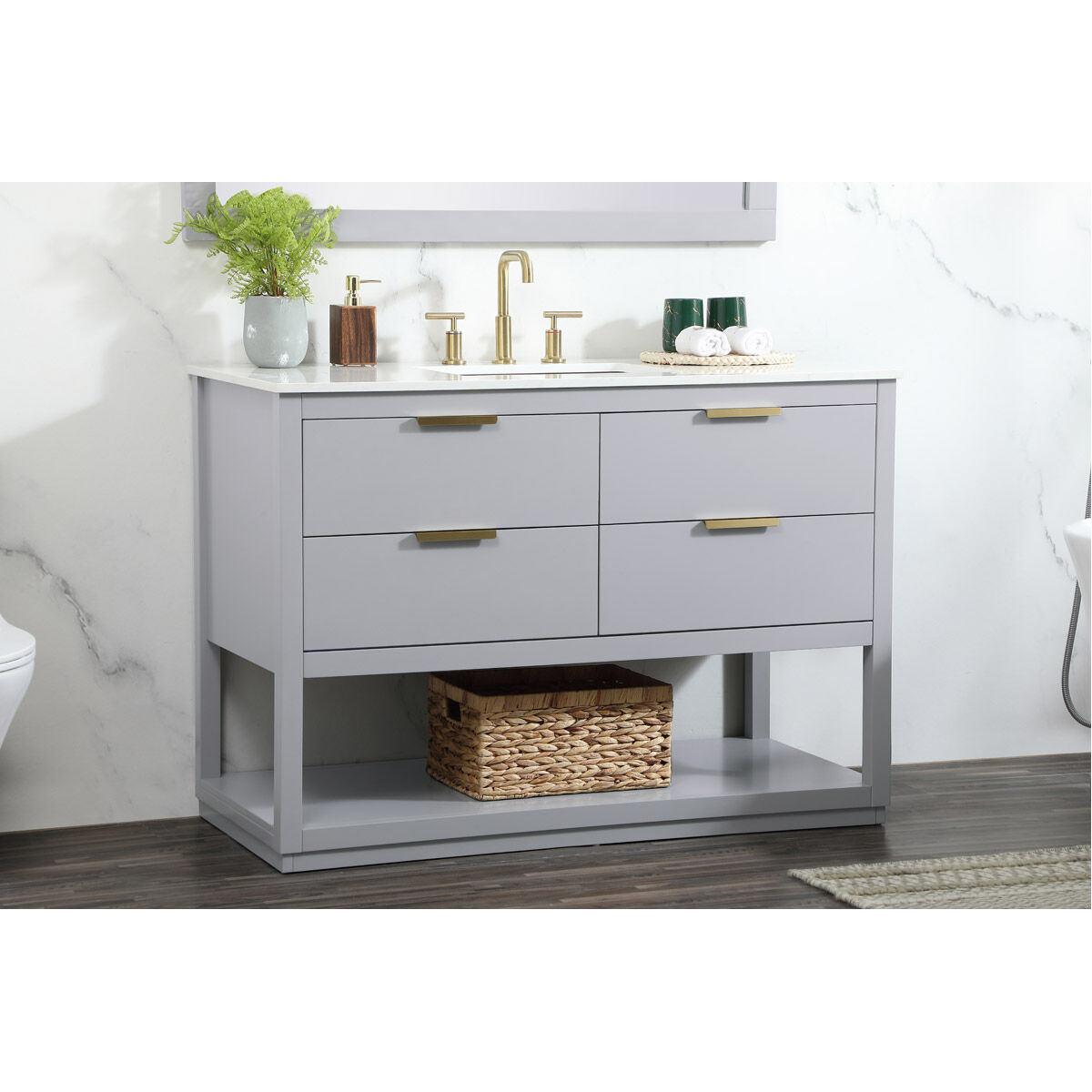 Larkin 48 X 22 X 34 inch Grey Vanity Sink Set