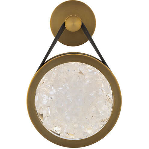 Clare Indoor Wall Lighting in Warm Brown and Aged Brass