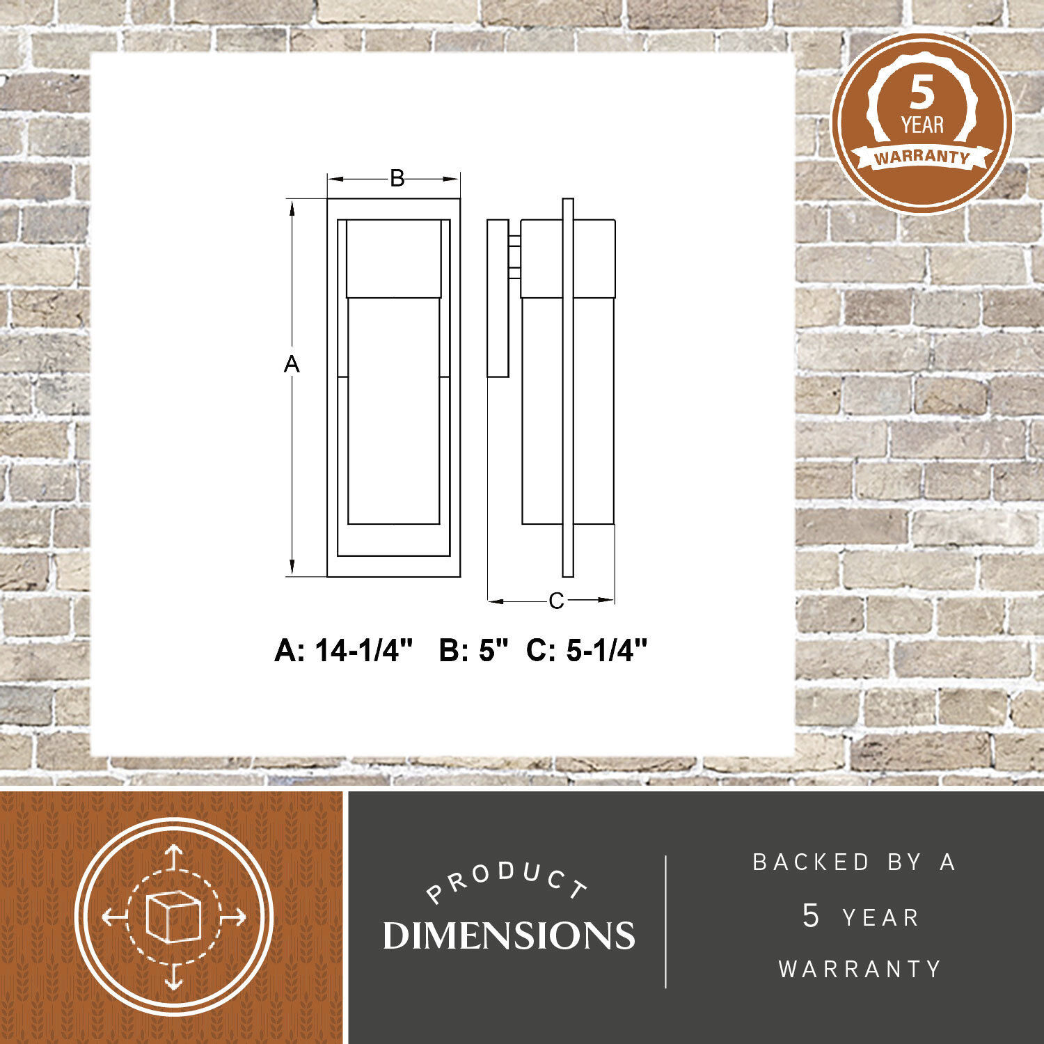 Sawyer LED 14.25 inch Matte Black Outdoor Wall