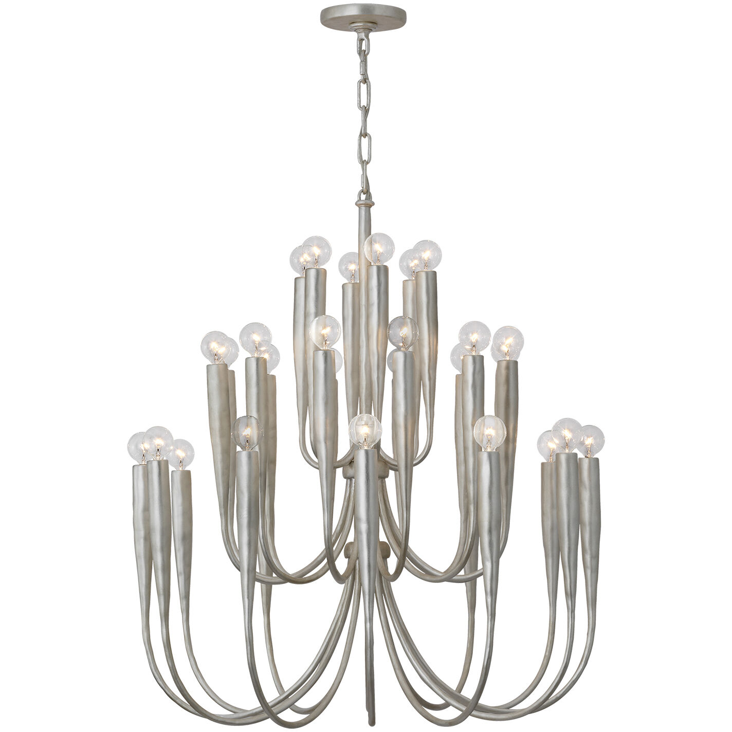 Julie Neill Acadia LED 30 inch Burnished Silver Leaf Chandelier Ceiling Light, Medium