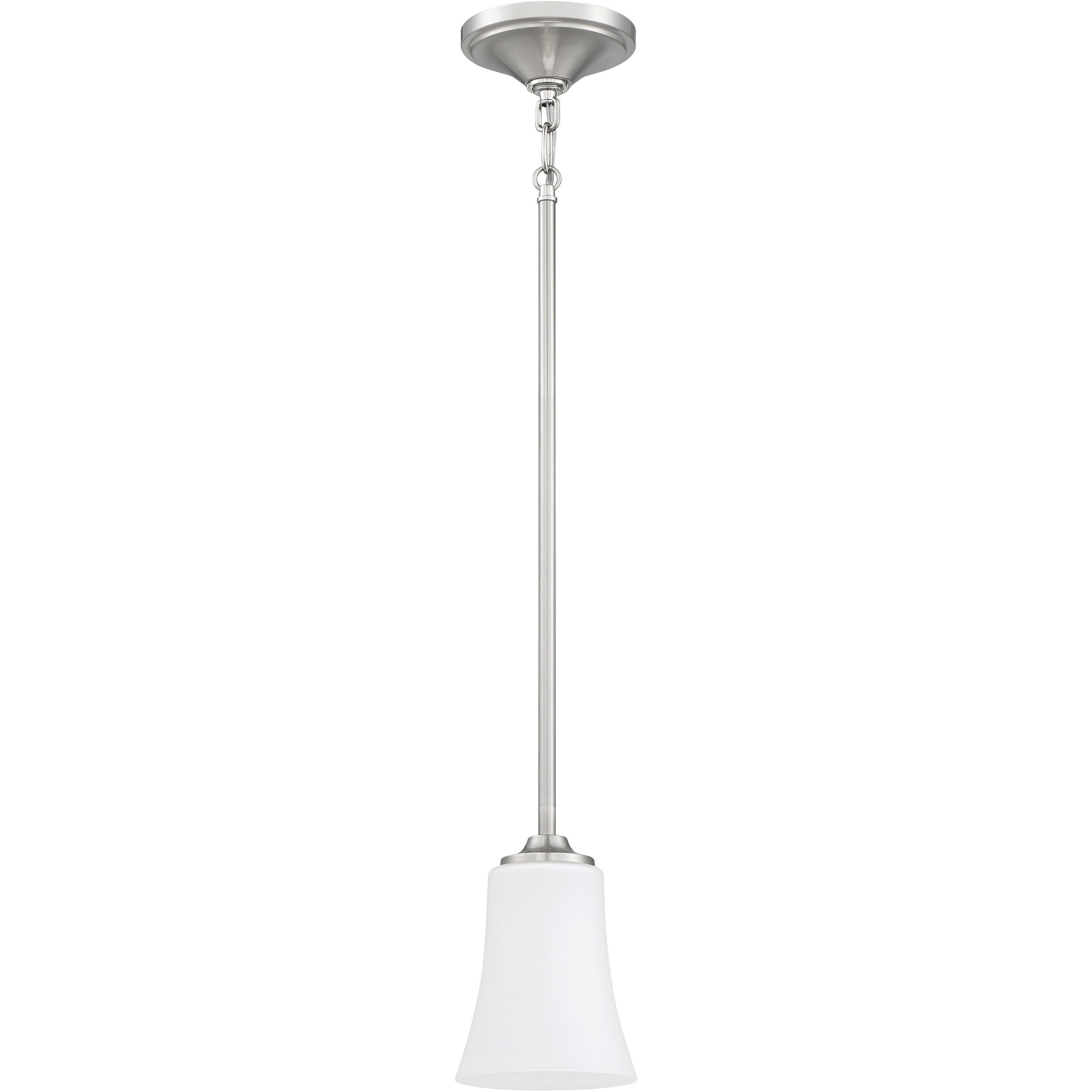 Neighborhood Gwyneth 1 Light 5 inch Brushed Polished Nickel Mini Pendant Ceiling Light in White Frost Glass, Neighborhood Collection