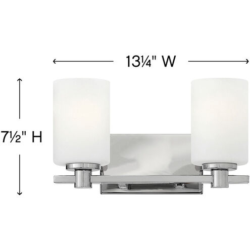 Karlie 2 Light 13.25 inch Chrome Vanity Light Wall Light
