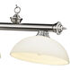 Cordon 3 Light 57.25 inch Brushed Nickel Billiard Ceiling Light in Matte Opal Glass
