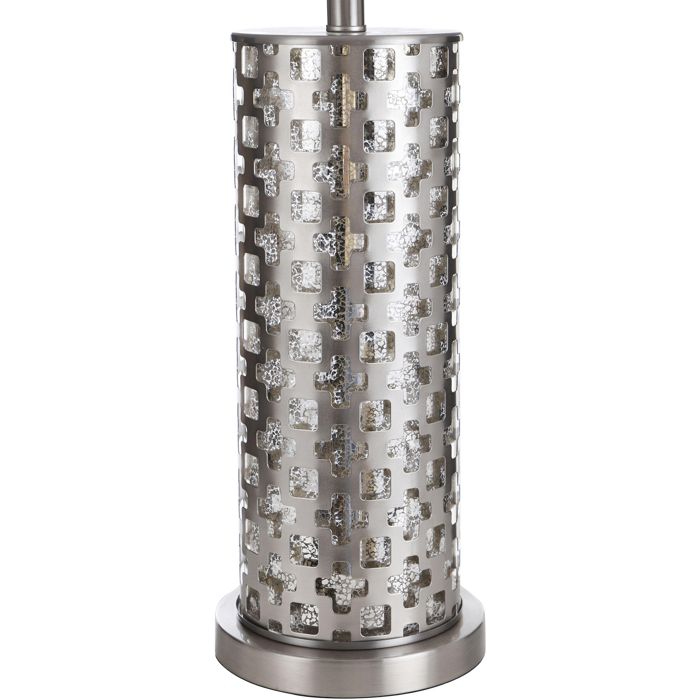 Signature 33 inch 100 watt Brushed Steel Table Lamp Portable Light