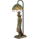 King Frog 21 inch 25 watt Green Table Lamp Portable Light