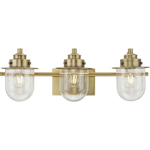 Northlake 3 Light 24 inch Vintage Brass Bath Light Wall Light