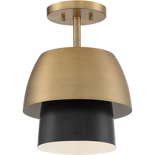 Moonshadow 1 Light 11 inch Old Satin Brass Semi-Flush Ceiling Light