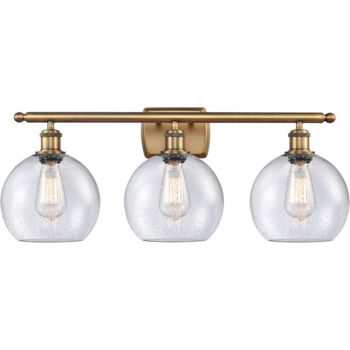 Ballston Athens 3 Light 26 inch Brushed Brass Bath Vanity Light Wall Light in Seedy Glass, Ballston