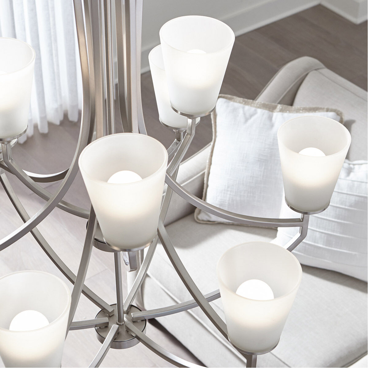 Hanford 9 Light 33 inch Brushed Nickel Chandelier Ceiling Light