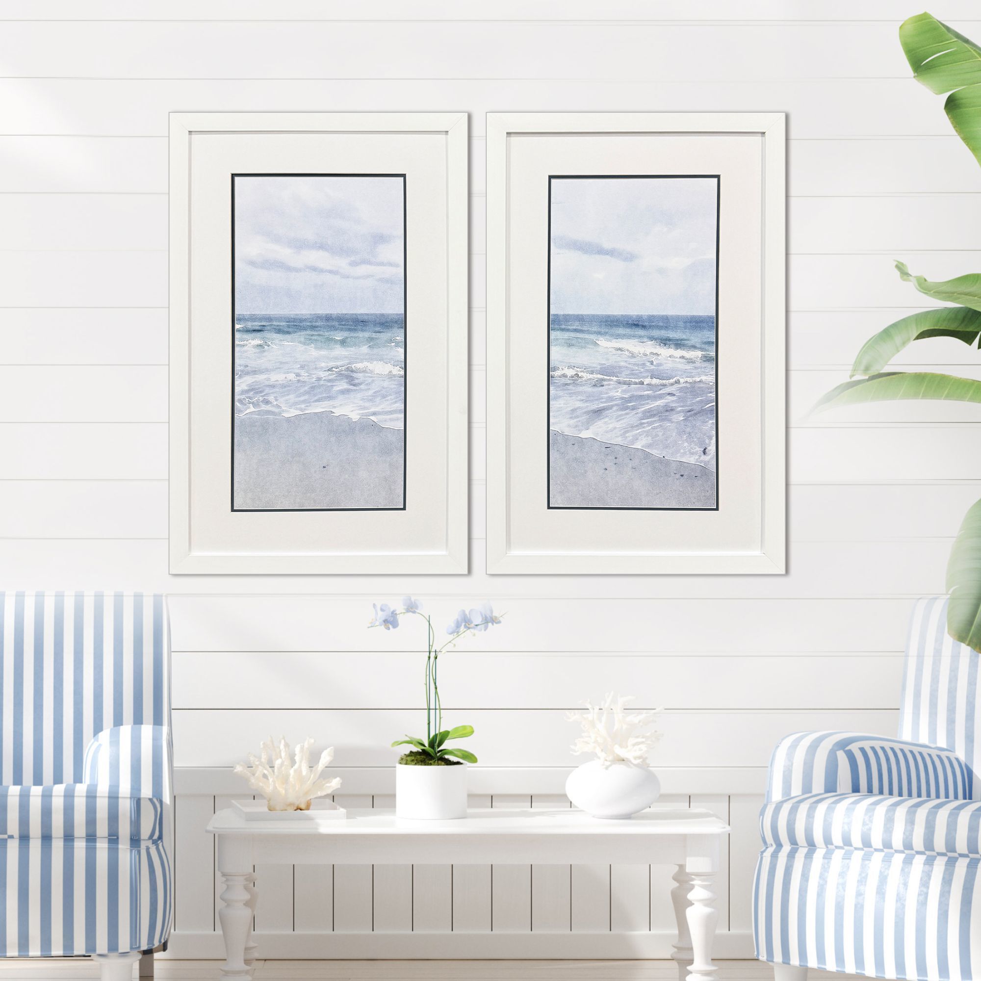 Tranquil Ocean Blue Framed Art, Propac