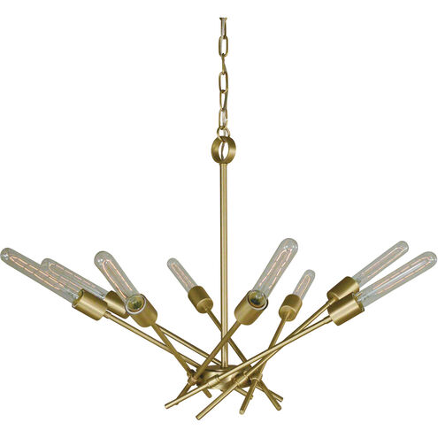 Quasar 8 Light 32 inch Satin Brass Dining Chandelier Ceiling Light