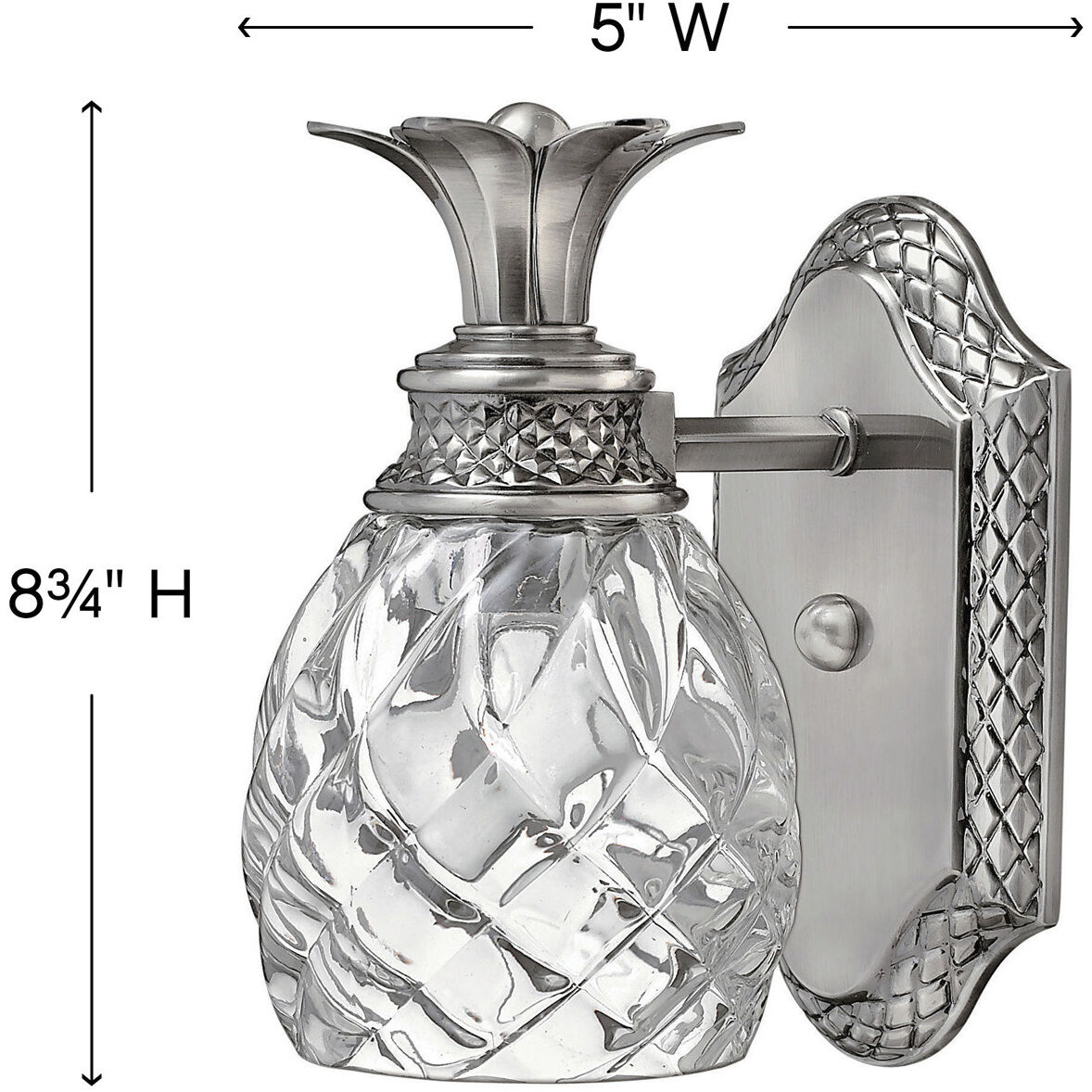 Plantation 1 Light 6.5 inch Polished Antique Nickel Vanity Light Wall Light