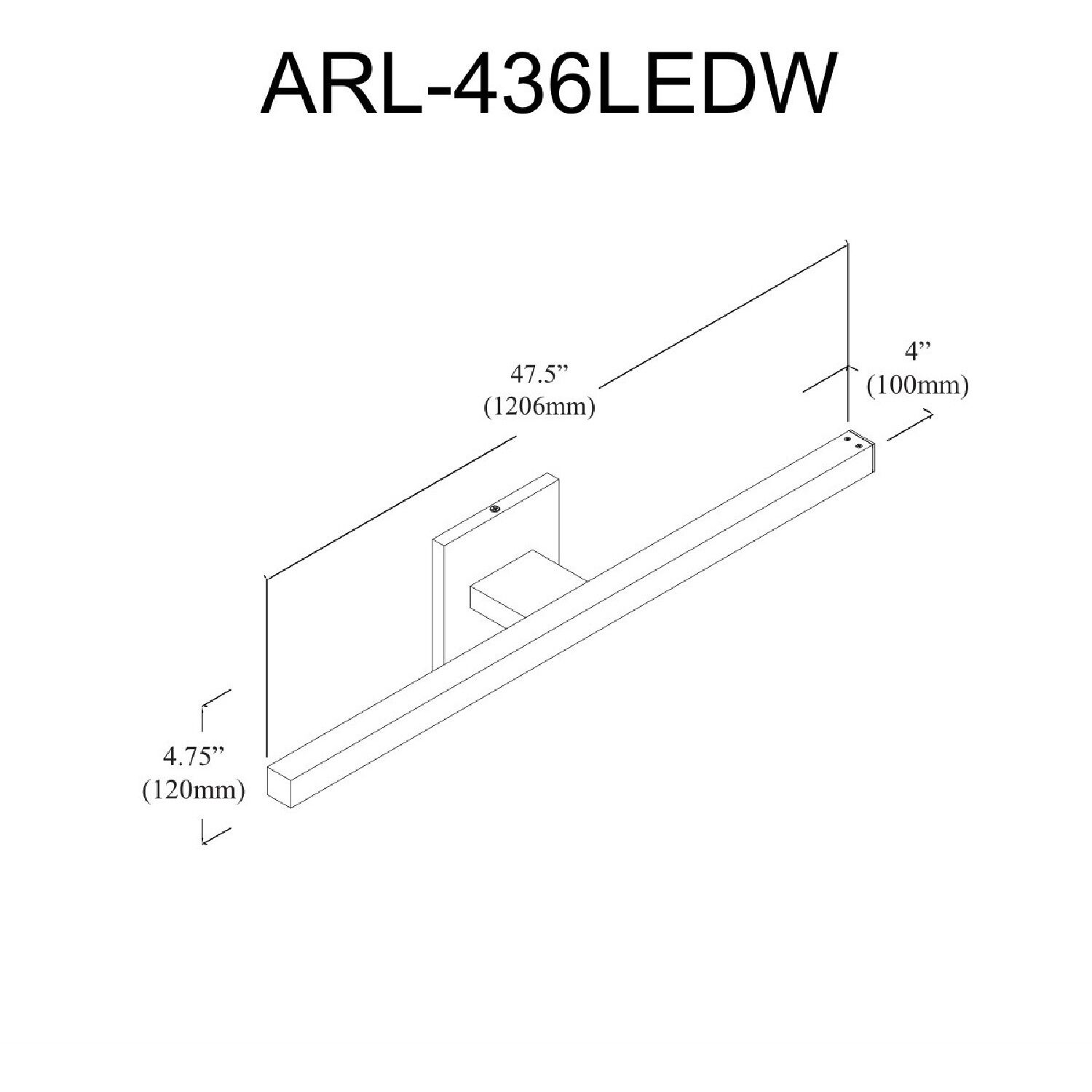 Arandel LED 47.5 inch Polished Chrome Vanity Light Wall Light