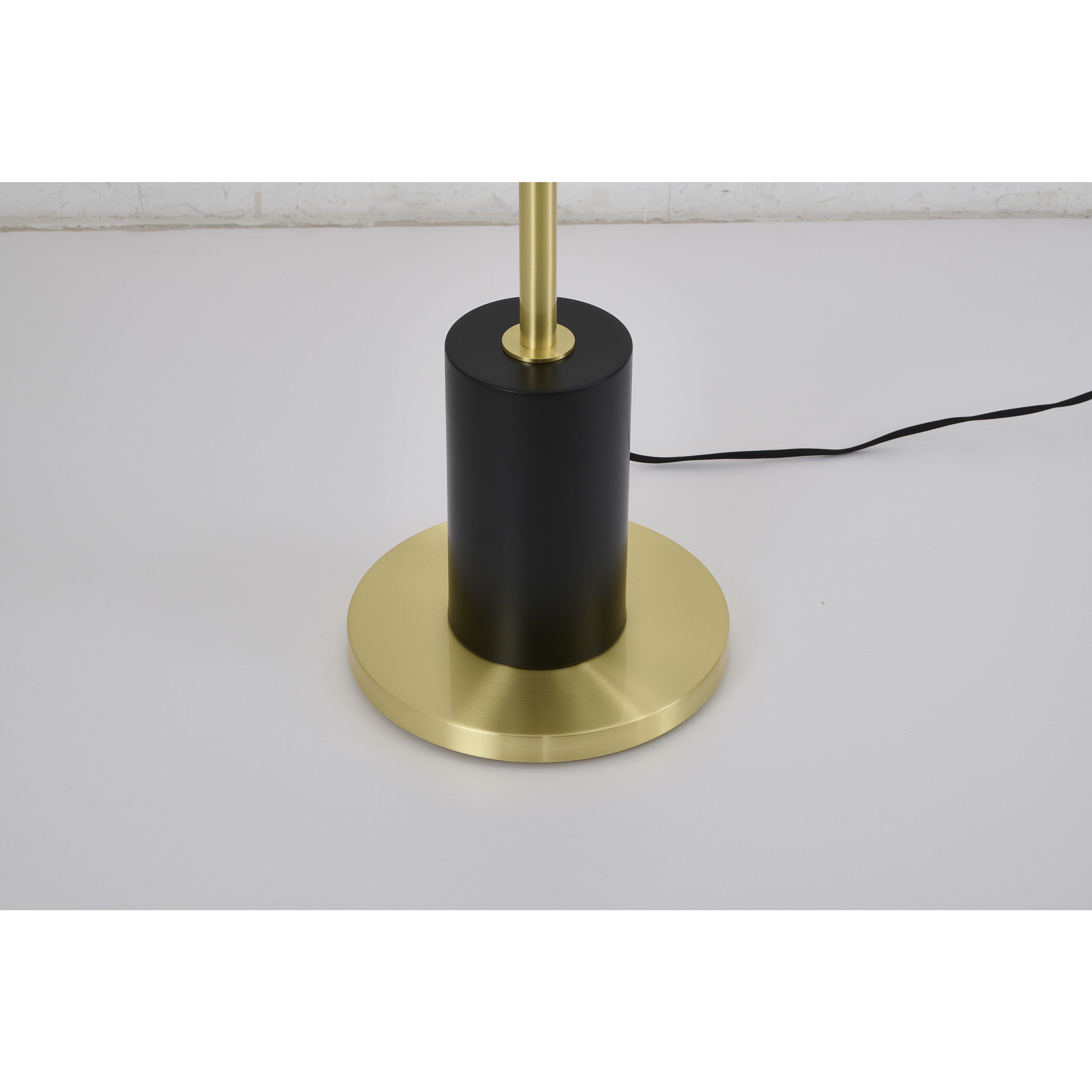 Canada 65 inch 60.00 watt Black and Satin Brass Floor Lamp Portable Light