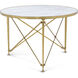 Spencer London 45 X 45 inch Cannes Brass / Lacus Quartz Round Center Table, Brass with Quartz Top, Round, Round Brass Center Table II