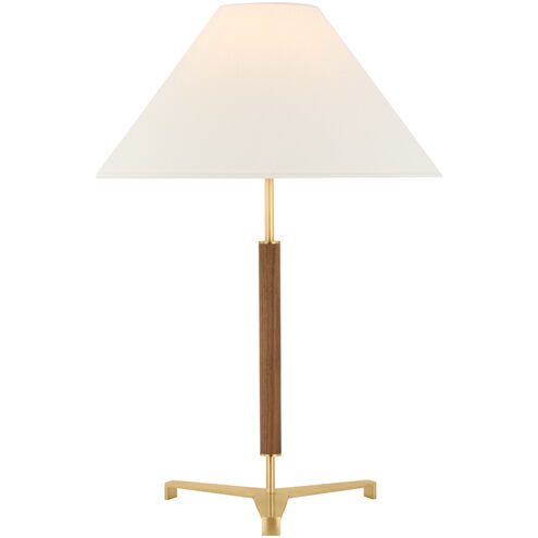 Ray Booth Amaya 28 inch 6.50 watt Antique-Burnished Brass and Walnut Table Lamp Portable Light