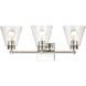 East Point 3 Light 24 inch Polished Chrome Vanity Light Wall Light