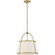 Clarke 1 Light 16.25 inch Lacquered Dark Brass Pendant Ceiling Light in Lacquered Dark Brass with Off White
