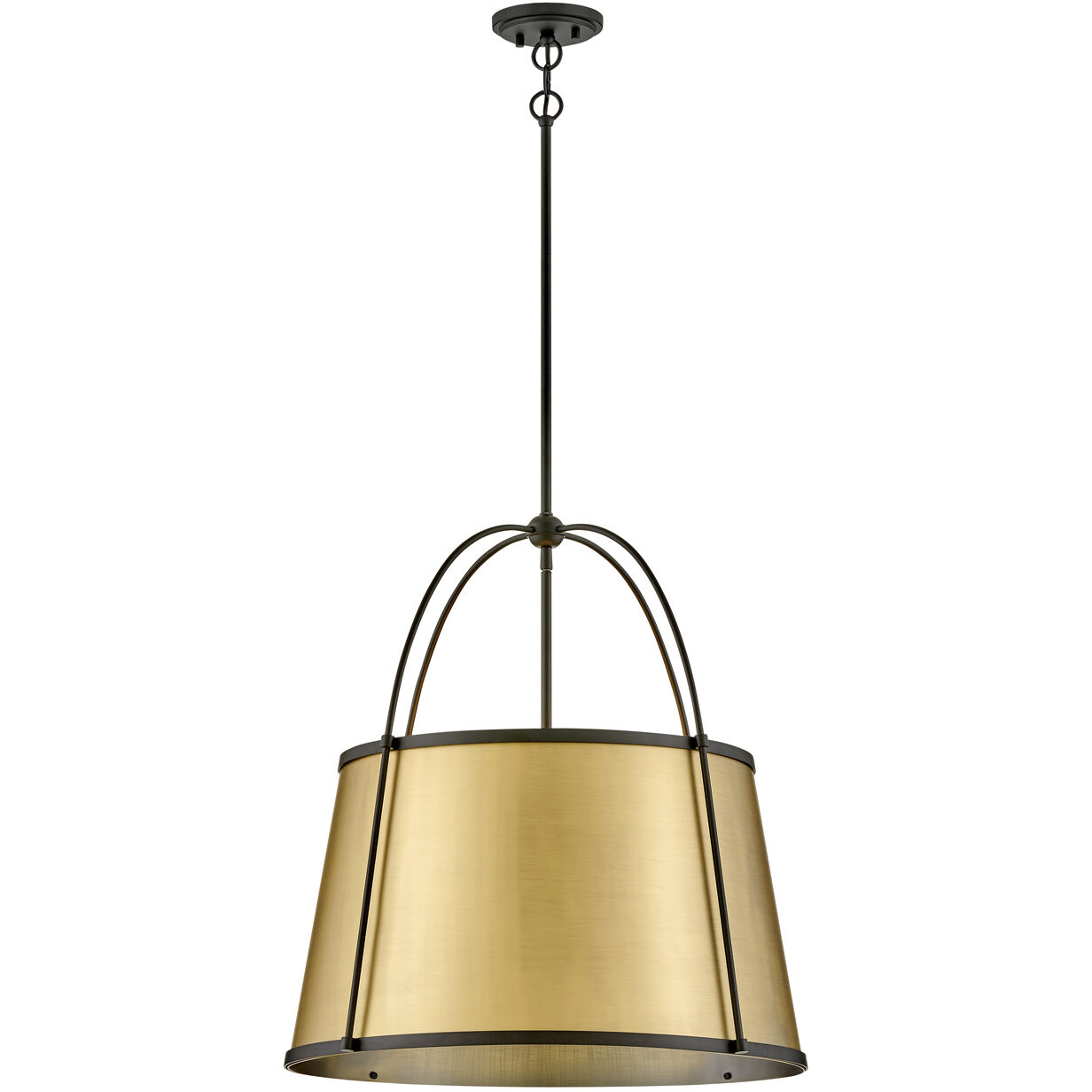 Clarke 4 Light 24.5 inch Black with Lacquered Dark Brass accents Chandelier Ceiling Light