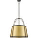 Clarke 4 Light 24.5 inch Black with Lacquered Dark Brass accents Chandelier Ceiling Light