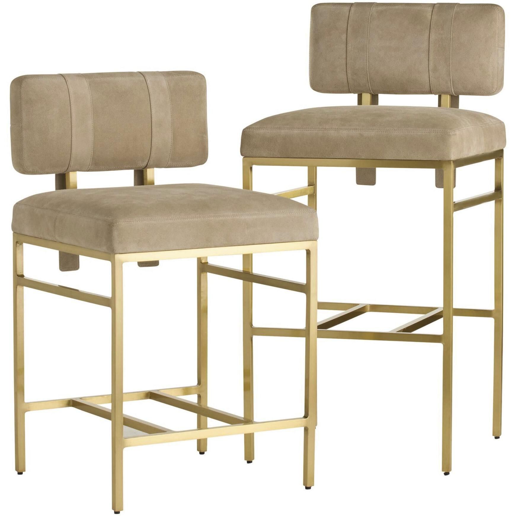 Laney 41 inch Taupe and Antique Brass Bar Stool