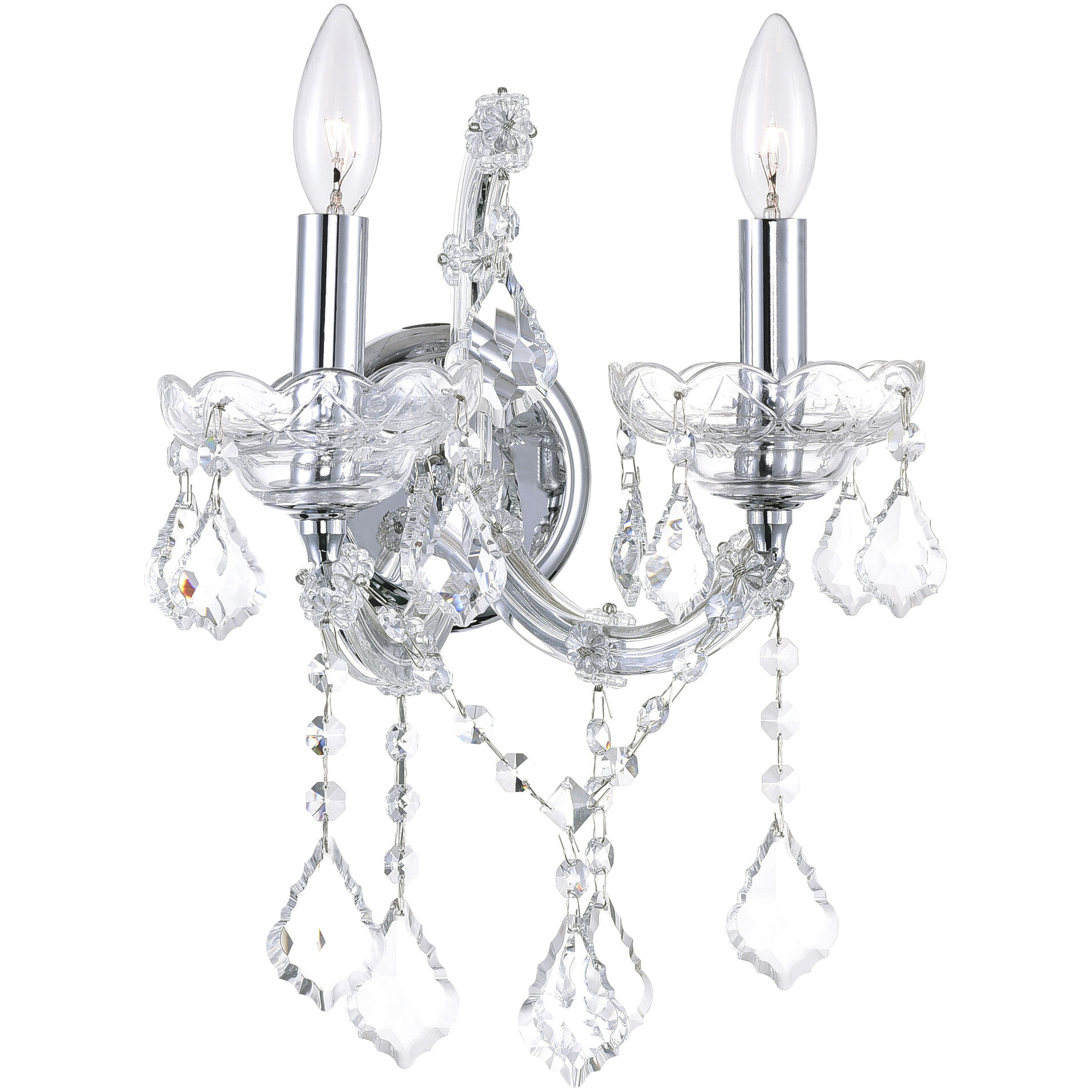 Maria Theresa 2 Light 12 inch Chrome Wall Light