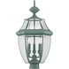 Monterey 3 Light 23.5 inch Verdigris Outdoor Post Top Lantern