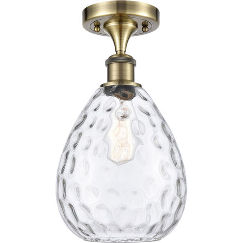 Ballston Large Waverly LED 8 inch Antique Brass Semi-Flush Mount Ceiling Light, Ballston