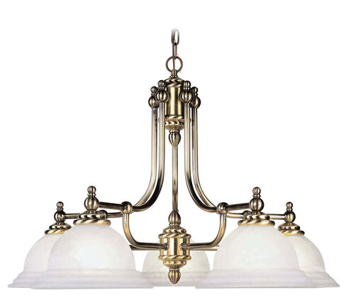 North Port 5 Light 28 inch Antique Brass Chandelier Ceiling Light