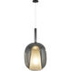 Dusk 1 Light 9.84 inch Black Pendant Ceiling Light in Smoke